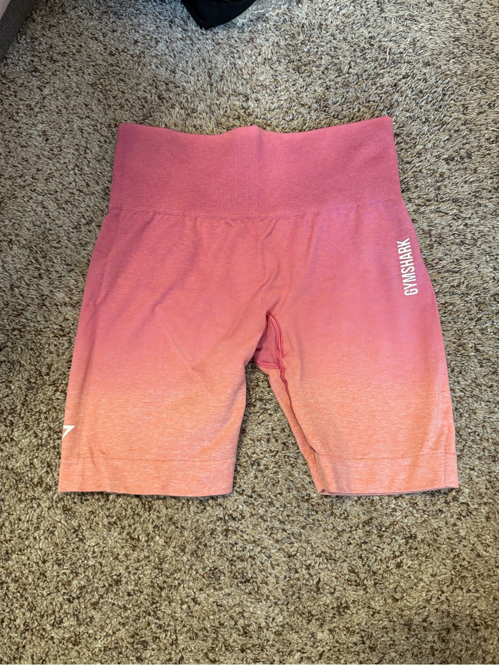 Gymshark Pink to Coral Ombre Seamless High-Waist Bike Shorts